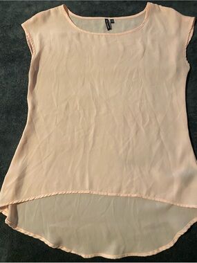 Love Peach Sheer Layered Cap-Sleeve Blouse